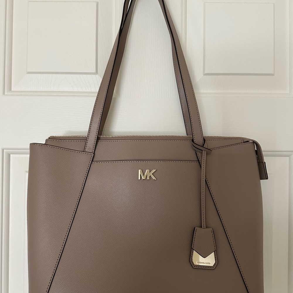Michael Kors Medium Maddie Taupe Tote Bag